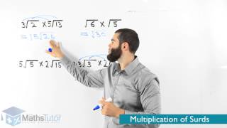 Maths Online  Multiplying Surds [upl. by Htes]