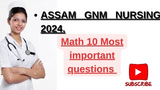 10 Most important questions for Assam GNM nursing entrance examination 2024✨😲 [upl. by Maharva]