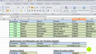 Excel  SVERWEIS amp SPALTENINDEX mit Funktionen Spalte Zeile amp Vergleich [upl. by Longan270]