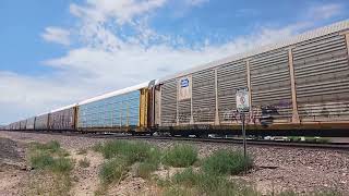 BNSF Autoracks leaves the Cajon Pass and enters the high desert thatcurveguy bnsf [upl. by Ecinnej]