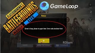 How To Fix Error Code Simulator  Limit Server is Busy Problem On GameLoop For PUBG Mobile Lite [upl. by Sirraf]