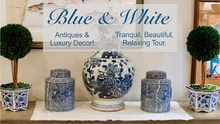 Blue amp White Antique amp Luxury Home Decor Shopping Tour Chinoiserie Summer Decorating Interior Design [upl. by Nwahsud950]