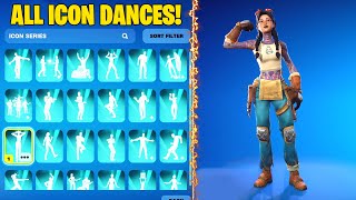 All Icon Series Emotes amp TikTok Dances in Fortnite 121 [upl. by Burk]