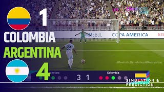 Penalty shootout ⚽ Argentina 41 Colombia 🏆 AMERICA CUP 2024  Video game simulation [upl. by Lasley]