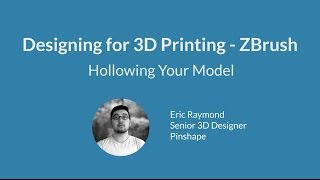 Design for 3D Printing with ZBrush  Hollowing Out Your Model [upl. by Adianez741]