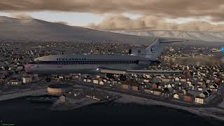 Landing B727100 Gullfaxi in Akureyri airport BIAR in Xplane 11 [upl. by Hnoj]