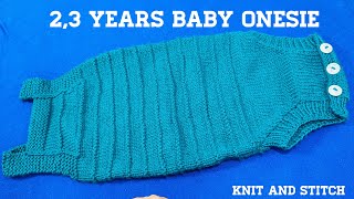 How To Knit Baby Onesie In Hindi Baby onesie For Beginners Baby romper [upl. by Feerahs]