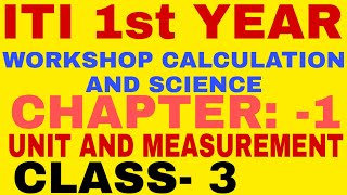 ITI WC Workshop calculation and Science class  3 unit and measurement by sunil sir [upl. by Maribel]