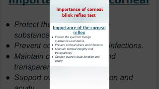 Importance of corneal blink reflex test corneal sensitivity test [upl. by Nedap]