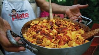 PAPPARDELLE PASTA WITH WILD BOAR RAGU  Ragu di Cinghiale  Italian Family Feast [upl. by Hewes]