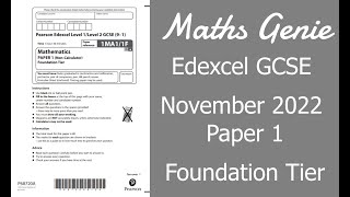 Edexcel Foundation Paper 1 November 2022 Exam Walkthrough [upl. by Aizti]