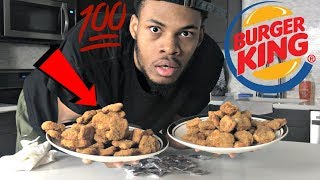 100 CHICKEN NUGGET CHALLENGE I ALMOST BARFED PASSED BURGERKING [upl. by Niveek]