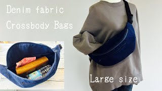 『デニム生地』ウエストバッグの作り方 ボディバッグ How to make a crossbody bag [upl. by Eelarol]