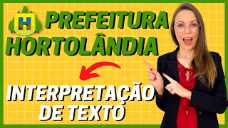 AULA DE INTERPRETAÃ‡ÃƒO DE TEXTO  CONCURSO PREFEITURA DE HORTOLÃ‚NDIA SP  LÃNGUA PORTUGUESA [upl. by Sussman249]