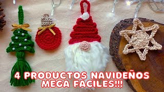 4 ADORNOS NAVIDEÑOS PARA TEJER Y VENDER 💰💰😍 FACILISIMOS adornosnavideños ideasparavender [upl. by Norrahs]