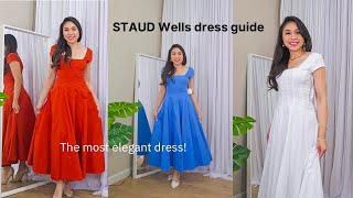 STAUD Wells dress guide 3 colors  The most ELEGANT dress 🤍 [upl. by Berck274]