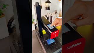 Using the ComMarker B6 to laser engrave a stunning card holder with a rocket booster cardholder [upl. by Ahkihs]