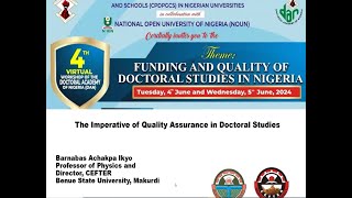 The Imperatives of Quality Assurance in Doctoral Studies by Prof Barnabas Achakpa Ikyo [upl. by Nylsoj]