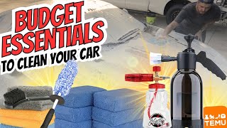 HOW TO CLEAN YOUR CAR ON A BUDGET with Detailing products from Temu [upl. by Nwahsad417]