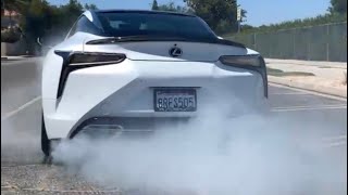 Lexus LC500 Brutal Exhaust Sound DOWNSHIFTS BURNOUTS TUNNEL RUNS [upl. by Neural]