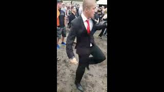 Guy looks out of place wearing a suit to a festival until the beat drops  CONTENTbible [upl. by Ranitta943]