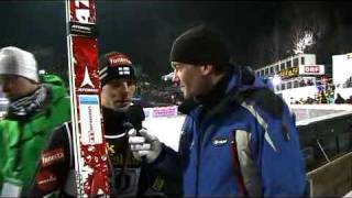 Skisprung TV  Interview mit Janne Ahonen  Bischofshofen 06012010 [upl. by Akirderf]