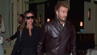 Victoria and David Beckham look typically stylish as they hold hands while leaving a swanky Notting [upl. by Orton]