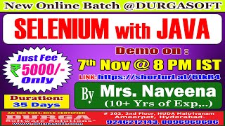 SELENIUM with JAVA Online Training  DURGASOFT [upl. by Hiroshi]