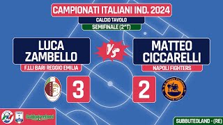 ZAMBELLO vs CICCARELLI M Campionati Italiani Individuali Calcio da Tavolo 2024  Semifinale [upl. by Etnuhs]