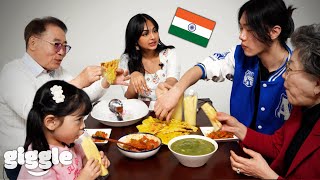 Korean Family Try Indian Food For The First Time [upl. by Atorod365]