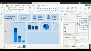 Tutorial Membuat Dashboard di Power BI HR Performance Dashboard  Part 3 powerbi dashboard [upl. by Izaak]