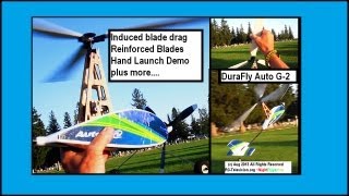 Durafly AutoG Auto Gyro V2 Induced Blade Drag increased performance with a Handlaunch Demo too [upl. by Oiznun]