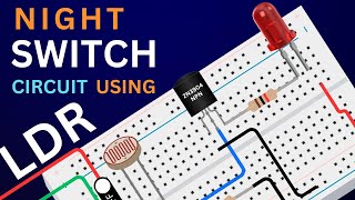 Amazing Project to make automatic night switch using LDR and Transistor 2N3904 on Breadboard [upl. by Pryce174]