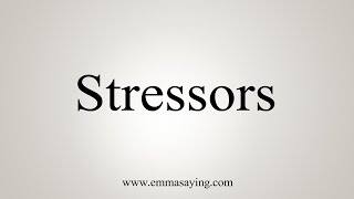 How To Say Stressors [upl. by Gayla184]