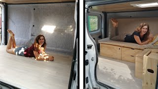 De Eerste MEUBELS Renault Trafic bestelwagen ombouwen tot kleine Camper [upl. by Itoyj]