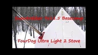 Four Dog Ultra Light 2 Stove amp Snowtrekker 9 x 115 Basecamp Tent Review [upl. by Ferrel]