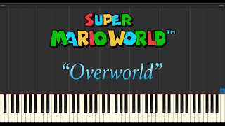 Super Mario World  Overworld Piano Tutorial Synthesia [upl. by Neelahtak]