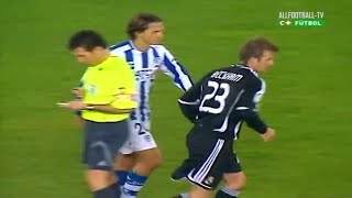 Sávio Bortolini Real Sociedad vs David Beckham Real Madrid  La Liga 20062007 [upl. by Tynan583]