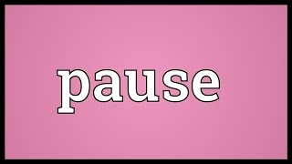 Pause Meaning [upl. by Verdi]