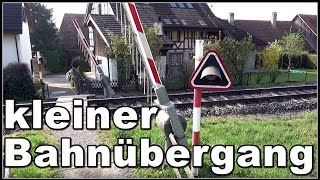 Kleiner Bahnübergang mit Schranken in Würenlos  Small railway crossing Switzerland [upl. by Edra]