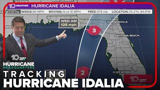 Tracking the Tropics Rainbands from Hurricane Idalia now a 90mph storm 4 pm Tuesday [upl. by Akcire692]