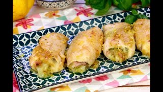 Involtini di pollo al pesto e scorza di limone perfetti per una cena saporita facile e veloce [upl. by Assirod]