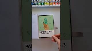 Matcha Ice Cream 🍦 Pantone Card Painting Challenge Day 90100 [upl. by Kori]