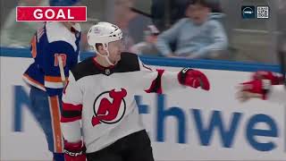 Chris Tierney Goal EN 32424 NJD  NYI [upl. by Zacharias609]