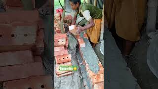 Red brick wall making work  10 inch brick wall making brickwall brick construction shorts [upl. by Strain]