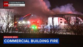 Large fire breaks out at west suburban commercial building [upl. by Kelleher208]