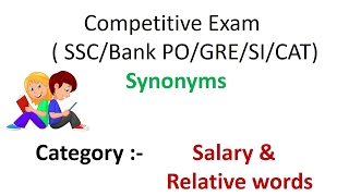 Competitive Exam Synonyms  SSCBank POGRESICAT Category  Salary [upl. by Seumas]