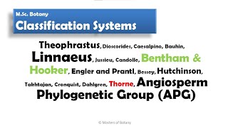 Classification System  Plant Taxonomy  Linnaeus  Bentham amp Hooker [upl. by Vonnie]