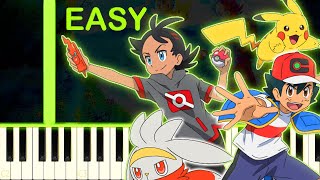 POKEMON JOURNEYS THEME  EASY Piano Tutorial [upl. by Aneet]