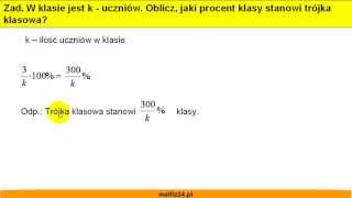 Wyrażenia algebraiczne i procenty  Zadanie 3procent klasy  Matfiz24pl [upl. by Cummings]